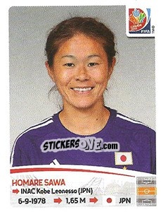 Figurina Homare Sawa - FIFA Women's World Cup Canada 2015 - Panini