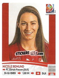 Cromo Nicole Remund - FIFA Women's World Cup Canada 2015 - Panini