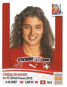 Sticker Cinzia Zehnder - FIFA Women's World Cup Canada 2015 - Panini