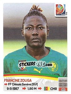 Cromo Francine Zouga - FIFA Women's World Cup Canada 2015 - Panini