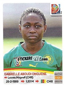 Sticker Gabrielle Aboudi Onguene - FIFA Women's World Cup Canada 2015 - Panini