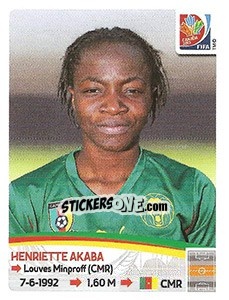Sticker Henriette Akaba - FIFA Women's World Cup Canada 2015 - Panini