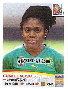 Sticker Gabrielle Ngaska - FIFA Women's World Cup Canada 2015 - Panini