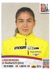 Sticker Ligia Moreira - FIFA Women's World Cup Canada 2015 - Panini