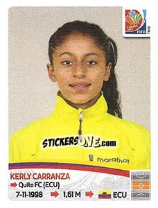 Sticker Kerly Carranza - FIFA Women's World Cup Canada 2015 - Panini