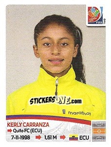 Cromo Kerly Carranza - FIFA Women's World Cup Canada 2015 - Panini