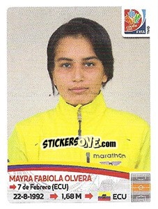 Sticker Mayra Fabiola Olvera - FIFA Women's World Cup Canada 2015 - Panini