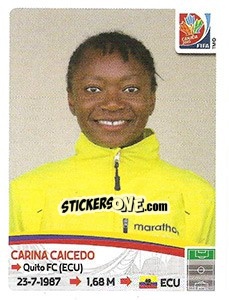 Sticker Carina Caicedo - FIFA Women's World Cup Canada 2015 n. 245 - Panini