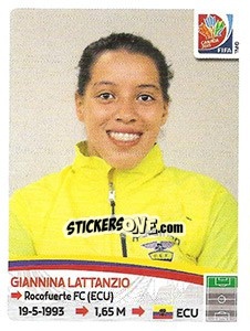 Sticker Giannina Lattanzio - FIFA Women's World Cup Canada 2015 n. 246 - Panini