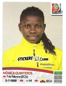 Figurina Mónica Quinteros - FIFA Women's World Cup Canada 2015 - Panini