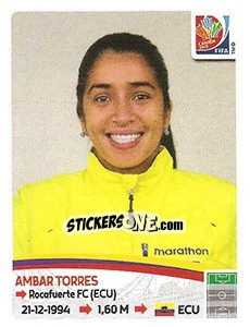 Sticker Ambar Torres - FIFA Women's World Cup Canada 2015 - Panini