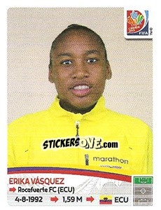 Sticker Erika Vásquez - FIFA Women's World Cup Canada 2015 n. 250 - Panini
