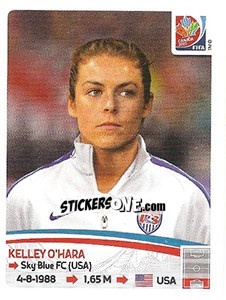 Cromo Kelley O'Hara - FIFA Women's World Cup Canada 2015 - Panini