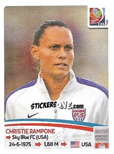 Sticker Christie Rampone - FIFA Women's World Cup Canada 2015 - Panini