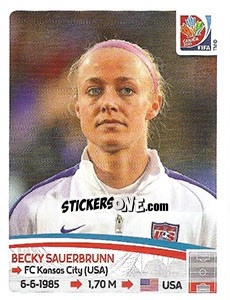 Sticker Becky Sauerbrunn - FIFA Women's World Cup Canada 2015 - Panini