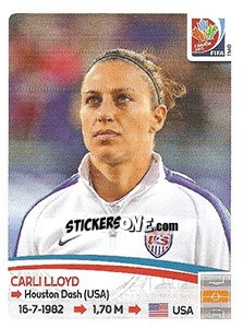 Sticker Carli Lloyd - FIFA Women's World Cup Canada 2015 - Panini