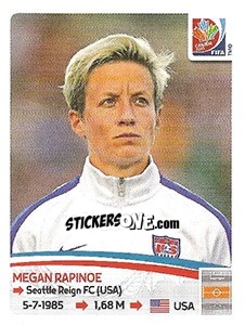 Sticker Megan Rapinoe - FIFA Women's World Cup Canada 2015 - Panini