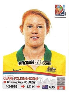 Sticker Clare Polkinghorne - FIFA Women's World Cup Canada 2015 - Panini
