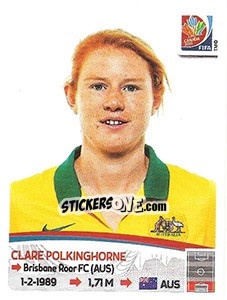 Figurina Clare Polkinghorne - FIFA Women's World Cup Canada 2015 - Panini