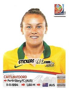 Cromo Caitlin Foord - FIFA Women's World Cup Canada 2015 - Panini