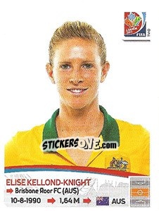 Sticker Elise Kellond-Knight - FIFA Women's World Cup Canada 2015 - Panini