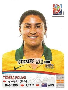 Sticker Teresa Polias - FIFA Women's World Cup Canada 2015 - Panini