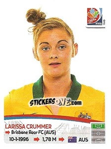 Sticker Larissa Crummer - FIFA Women's World Cup Canada 2015 - Panini