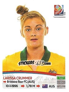 Cromo Larissa Crummer - FIFA Women's World Cup Canada 2015 - Panini