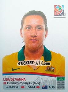 Sticker Lisa De Vanna - FIFA Women's World Cup Canada 2015 - Panini