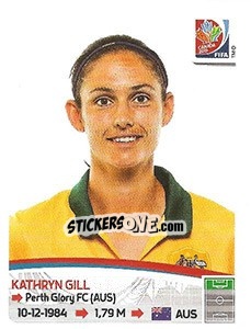Sticker Kathryn Gill - FIFA Women's World Cup Canada 2015 - Panini