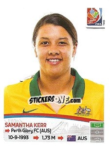 Sticker Samantha Kerr - FIFA Women's World Cup Canada 2015 - Panini