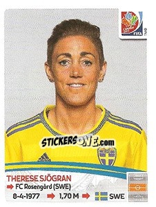 Cromo Therese Sjögran - FIFA Women's World Cup Canada 2015 - Panini
