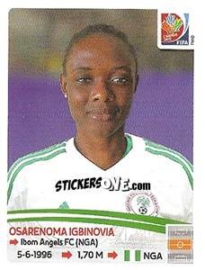 Figurina Osarenoma Igbinovia - FIFA Women's World Cup Canada 2015 - Panini