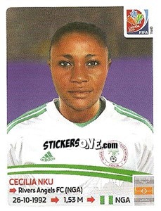 Sticker Cecilia Nku - FIFA Women's World Cup Canada 2015 - Panini