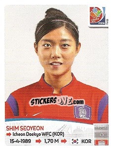 Figurina Shim Seoyeon - FIFA Women's World Cup Canada 2015 - Panini