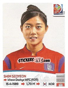 Sticker Shim Seoyeon - FIFA Women's World Cup Canada 2015 n. 353 - Panini