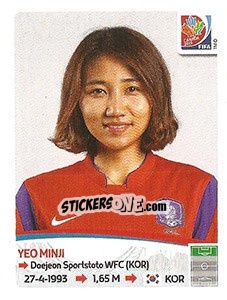 Cromo Yeo Minji - FIFA Women's World Cup Canada 2015 - Panini