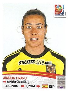 Sticker Ainhoa Tirapu - FIFA Women's World Cup Canada 2015 - Panini
