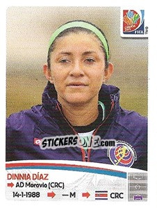 Cromo Dinnia Díaz - FIFA Women's World Cup Canada 2015 - Panini