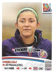Sticker Dinnia Díaz - FIFA Women's World Cup Canada 2015 n. 386 - Panini