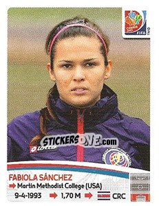 Cromo Fabiola Sánchez - FIFA Women's World Cup Canada 2015 - Panini