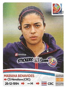 Sticker Mariana Benavides - FIFA Women's World Cup Canada 2015 - Panini