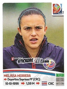 Cromo Melissa Herrera - FIFA Women's World Cup Canada 2015 - Panini
