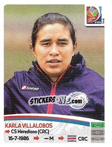 Cromo Karla Villalobos - FIFA Women's World Cup Canada 2015 - Panini