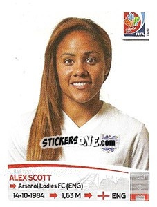 Sticker Alex Scott - FIFA Women's World Cup Canada 2015 - Panini