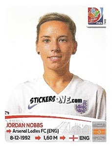 Sticker Jordan Nobbs - FIFA Women's World Cup Canada 2015 - Panini