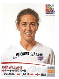 Figurina Fara Williams - FIFA Women's World Cup Canada 2015 - Panini