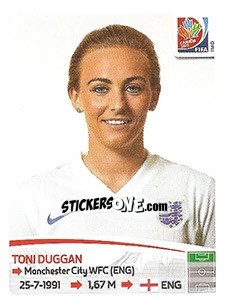 Sticker Toni Duggan - FIFA Women's World Cup Canada 2015 - Panini