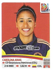 Sticker Carolina Arias - FIFA Women's World Cup Canada 2015 - Panini