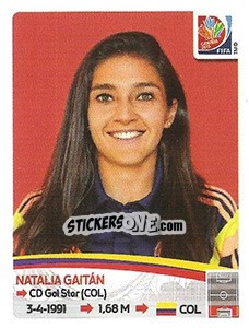 Sticker Natalia Gaitán - FIFA Women's World Cup Canada 2015 - Panini
